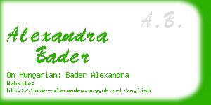 alexandra bader business card